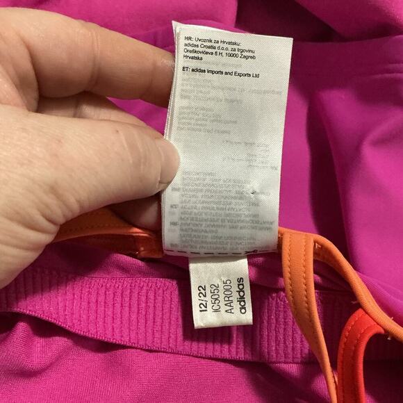 Adidas Fuchsia & Orange Strappy Logo Tank Top Women’s Medium - Picture 4 of 11